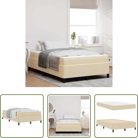 vidaXL Stoffbett - Boxspringbett Creme 120 x 190 cm Stoff (1/5)