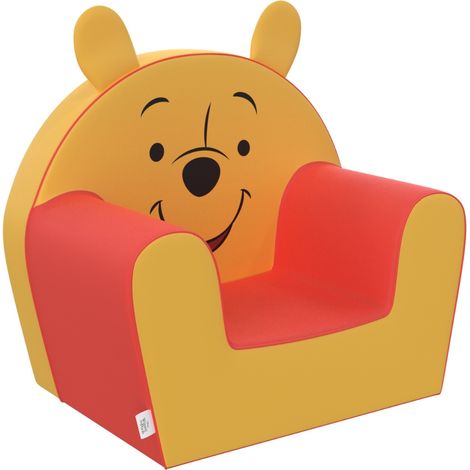 Winnie the Pooh Poltroncina Morbida per Bambini Disney, con Orecchie, Sfoderabile e Lavabile , ideale per cameretta e area gioco (1/4)
