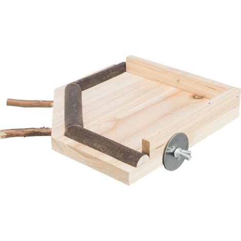 Plattform mit Sitzstange, Holz, 19x19cm für Vögel