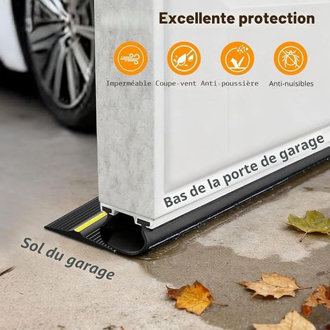 Garage Door Seal, 6 m, 13 mm Thickness Threshold Seal Replacement for Cold Cutting, Garage Door Threshold Seal Prevent Infiltration of Water, Leaves, Dust, Wind (1/3)