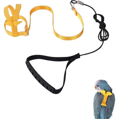 Arnés ajustable para loros - Arnés para pájaros - Correa para pájaros - 1 pieza - azul - XS - Adecuado para loros, cacatúas y guacamayos (1/5)