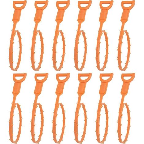 XEPHO Extracteurs de canalisations - Serpent de vidange flexible pour nettoyer efficacement les cheveux et les débris dans l'évier et la baignoire, 50 cm, Lot de 12 (1/5)