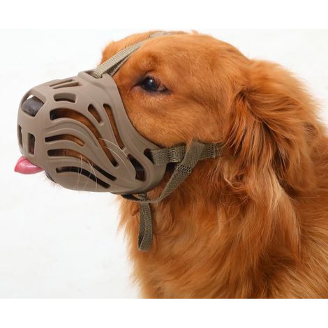 Bozal para perros, bozal de silicona suave para proteger contra mordiscos, ladridos y masticación, diseño transpirable, adecuado para el adiestramiento de perros grandes y agresivos. (1/5)
