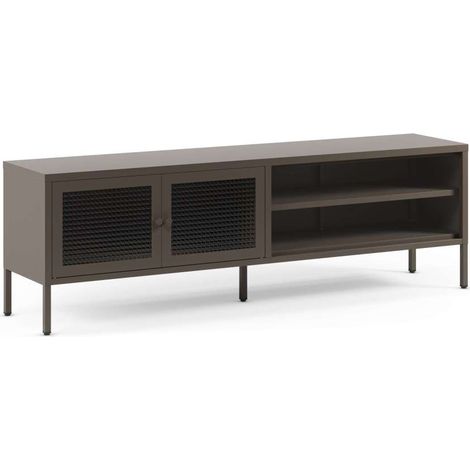 Mueble televisión modelo Loreto 2 puertas acabado metal moca, 160cm(ancho) 50cm(alto) 35cm (largo) (1/5)