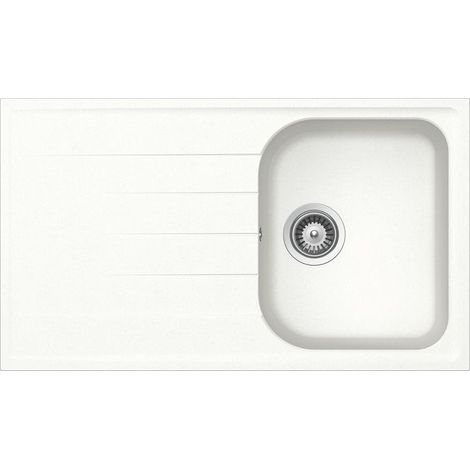 Lavello Sintetico 1 Vasca Incasso "Lithos" Bianco Alpina 07 - 86 X 50 Cm (1/2)