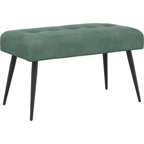 Banco con tapicería con botones Verde Mar 80 x 40 x 46 cm vidaXL (1/5)