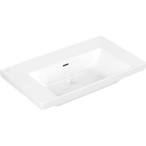 Meuble vasque rectangulaire VB Subway 3.0 800 x 470 mm avec bonde. Blanc alpin cplus