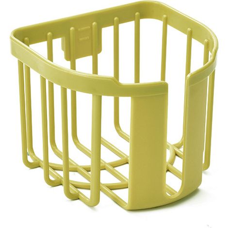 Porte-rouleau mural robuste pour papier toilette - Panier de rangement salle de bain jaune résistant (1/4)