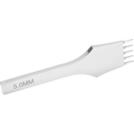 Jeu de 5 poinçons à griffes en acier, 5 mm, 4 dents, pour cuir et bricolage, outil de perçage et couture, poinçon à lacer (1/5)