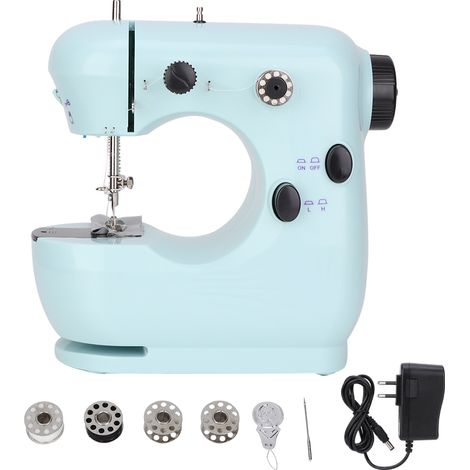 Machine A Coudre Mini - Double Vitesse - Éclairage Intégré - Coupe-Fil Tangentiel - Pour Débutants Et Réparations Rapides - 1 Pièce (1/5)
