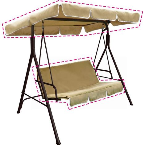 VERDELOOK Kit di Ricambio per Dondolo Sorrento (codice 780/40) Composto da tettuccio e Cuscino