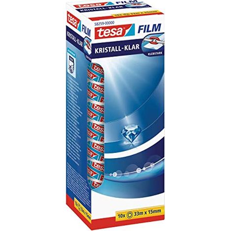 tesa 58259-00000-00 Nastro adesivo tesafilm Cristallino Trasparente (L x L) 33 m x 15 mm 10 pz. (1/4)