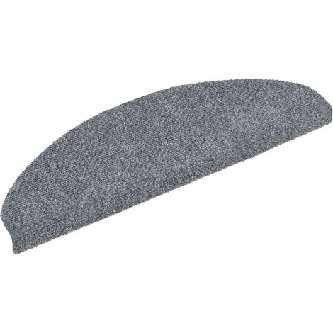 Felpudos autoadhesivos para escaleras, 15 unidades, 65 x 21 x 4 cm, gris claro, semicirculares, grandes vidaXL