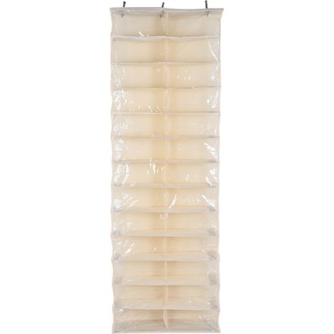 Organisateur De Chaussures Suspendu - Tissu Non Tissé Respirant - 26 Poches Pour Placard Et Porte - Couleur Jaune (1/5)