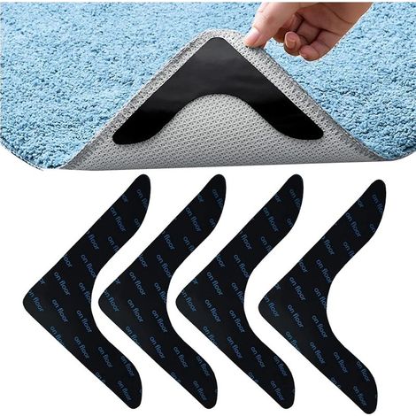 QAZQA Tapis Autocollants, Rug Grippers, Anti Derapant Tapis, Tapis Grippers Anti Derapant Tapis, Autoadhésifs Anti à Friser et Antidérapant pour Cuisine Bureau Salon Toilettes Accessoires, 16PCS (1/5)