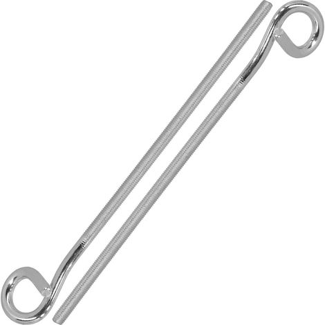 Gancho para columpio de techo, envuelto, atornillable, acero inoxidable, M10, 30 cm, 2 unidades (1/5)