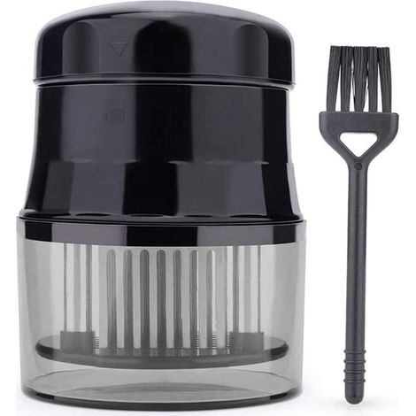 Attendrisseur de viande en acier inoxydable, outil professionnel à 48 aiguilles pour steaks, bœuf, poulet et autres viandes, pour une saveur et une tendreté optimales. (1/5)