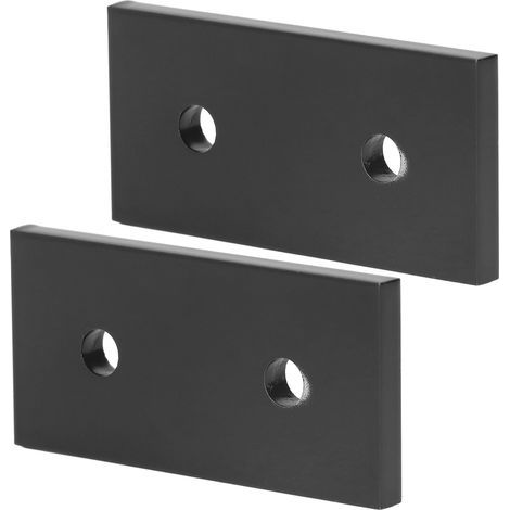 Panneau de jonction à 2 trous, résistance à la Compression, rectangulaire, plat en alliage d'aluminium, plaque de jonction noire 3030, 2 pièces (1/5)