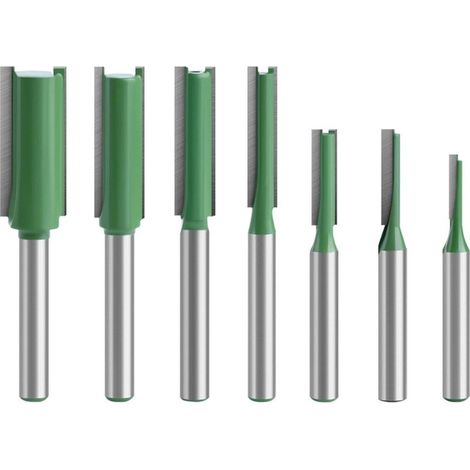 7 Pcs Fraise Droite à Queue 6 mm, Defonceuse Pour Bois, Carbure de Tungstène, Outil de Travail, Routeur à Simple Double Flûte, 3mm 4mm 5mm 6mm 8mm 10mm 12mm (1/4)