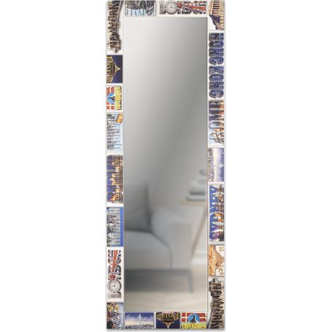 Lupia - Specchio da Parete Lungo MIRROR FANTASY VOYAGER 44x127cm, Design Moderno, Cornice in Legno Stampata, Per Camera da Letto, Soggiorno, Ingresso Voyager Color (1/4)