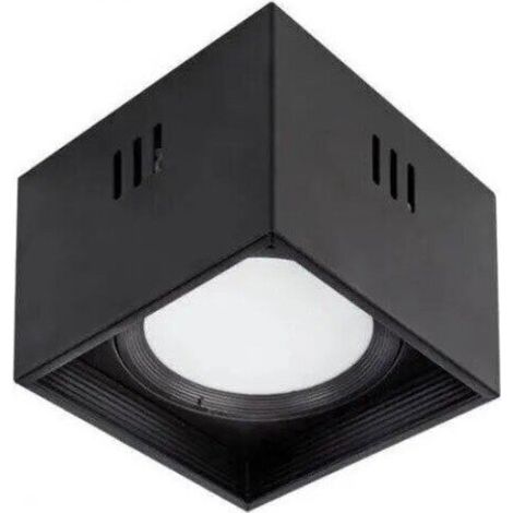 Plafonnier LED carré 10W 700lm 4200K Noir XL (1/3)