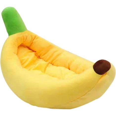 Lit d'hiver auto-chauffant en forme de banane pour chien et chat - 50 cm de long (1/5)