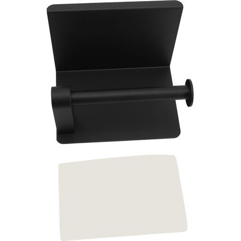 Support mural porte-serviettes en papier polyvalent gain de place en acier inoxydable support de rouleau de rangement étagère pour salle de bain toilettes cuisine noir (1/2)