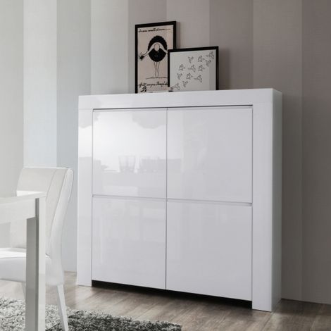 Argentier-bar design laqué blanc 4 portes APHODITE (1/4)