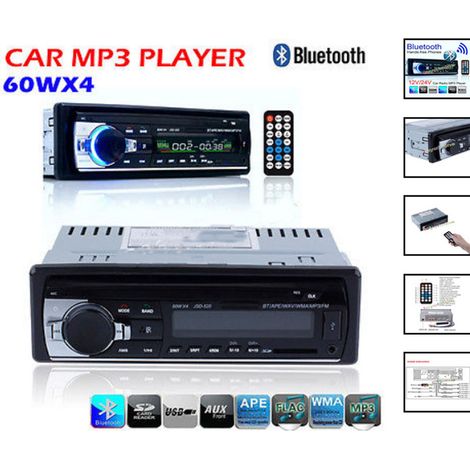 JSD520 Car Bluetooth MP3 Player with Card Slot, USB Flash Drive, and Car Radio - Replaces CD/DVD Player (1/4)