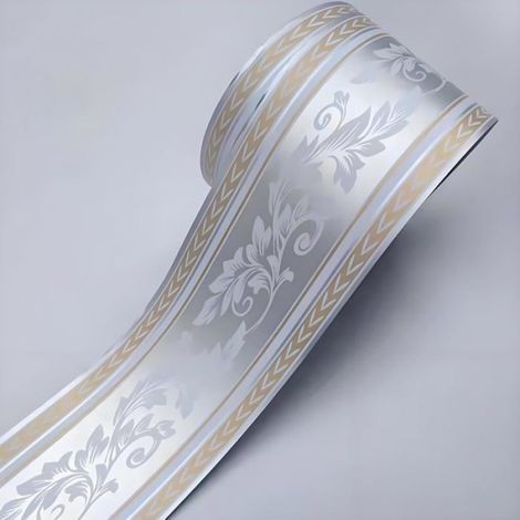 1 Frise Papier Peint,Moulure Murale Autocollant,PVC Imperméable,Décoration Intérieure,Cuisine Salle de Bain (1/2)