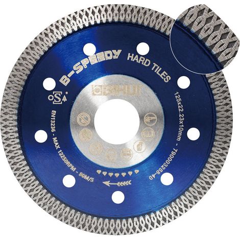 Disque diamant 125mm pour meuleuse – Couronne diamantée continue 10mm – Coupe rapide béton, granit et céramique – Certifié OSA