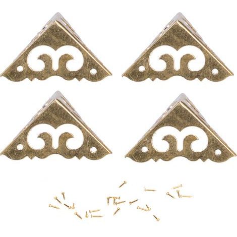 Lot de 4 protège-coins en laiton pour valise, garnitures de sécurité pour bords, accessoires de quincaillerie. (1/5)