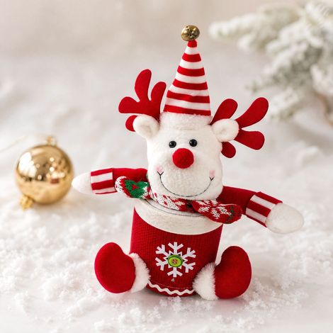 Christmas apple box, Christmas Eve old man, snowman, reindeer apple jar, knitted candy gift box