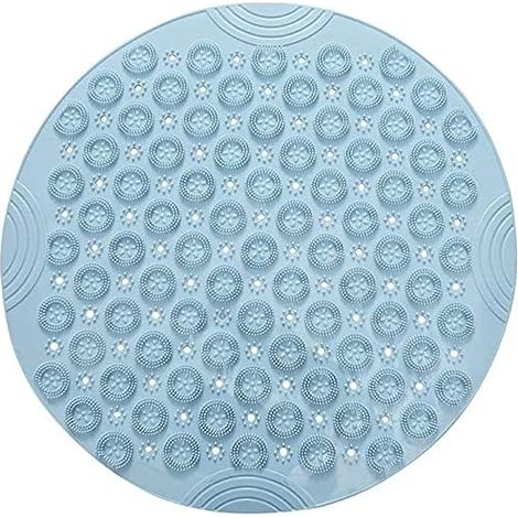 Tapis de douche ronds sans glissement des tapis de bain résistants à la mildiou avec aspirant en caoutchouc texturé (rose) (1/5)