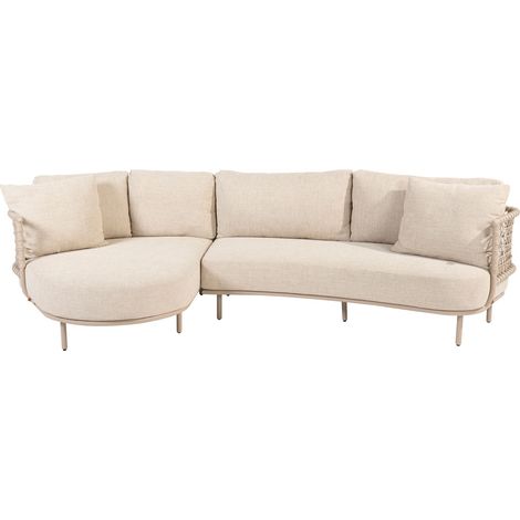 4Seasons-Sardinia Lounge 2-Sitzer Sofa Arml.links latte und Sardinia Chaise Lounge Arml. rechts latte