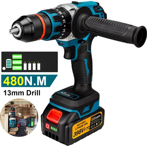 Perceuse à percussion Makita 18V 480 N·m brushless – outil électrique 13 mm pour bricolage, sans batterie (1/5)