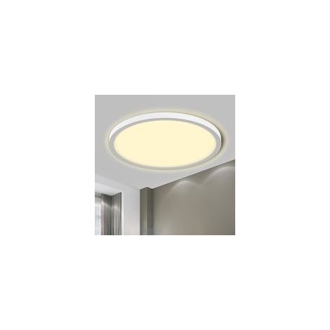 Plafonnier LED, Lampe de Salle de Bain Étanche IP44 Ronde Plate 18W 3000K 1980LM Lampe Simple Moderne Mince pour Salon Chambre Cuisine Balcon Couloir Sous-Sol Bureau, 220 24mm [Classe énergétique E]
