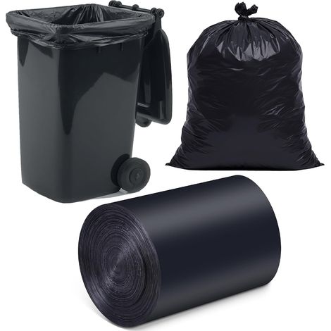 Noir Sac Poubelle 180 Litres,Sac Poubelle Haute Résistant (100x120cm,50Sacs) (1/5)