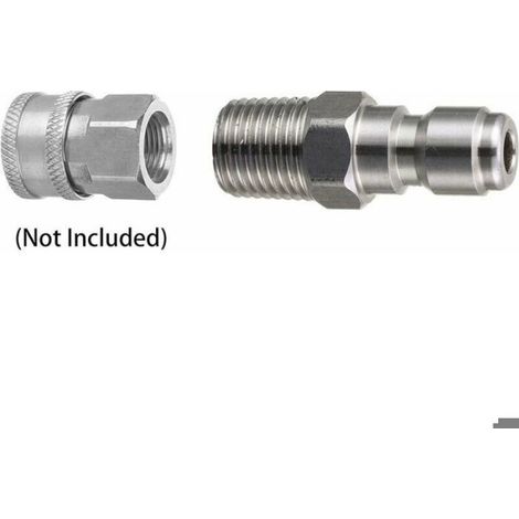 Adaptateur Nettoyeur Haute Pression - Raccord NPT Mâle 1/4 Pouces - Coupleur Acier Inoxydable 304 - 5000 PSI - 2 Pièces (1/4)