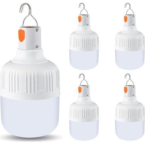 Lot de 5 Lanterne Camping LED, Lampe Camping Rechargeable, 3 Modes, 500 Lumens, Lumière d'extérieur portable pour Tente, Pêche, Randonnée, Urgence, Garage (1/5)
