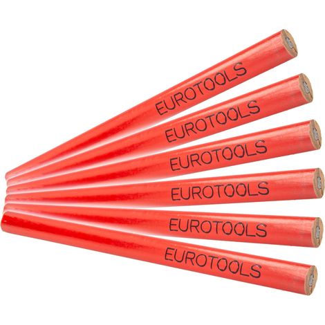 EUROTOOLS Zimmermannsbleistifte 6 Stück, 175 mm, oval, kleine Ausführung (1/3)