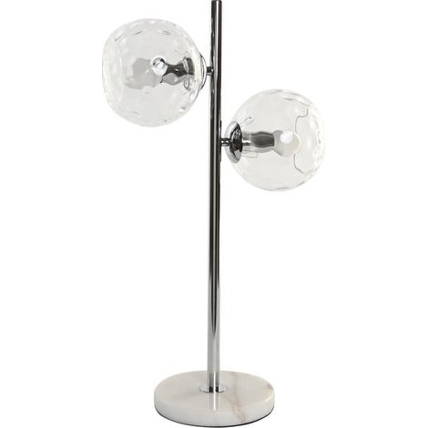 Lampara Sobremesa Hierro Cristal 32X18X60 2 Bolas (1/5)