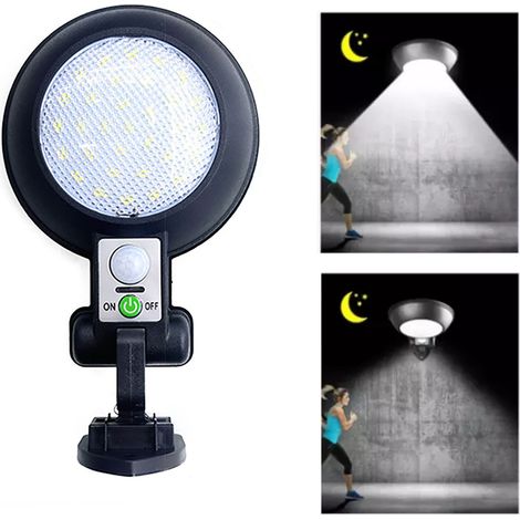 Applique murale solaire extérieure étanche avec détecteur de mouvement, 5,5 V, 2,5 W, idéale pour jardin, cour, villa, balcon ou garage. (1/5)