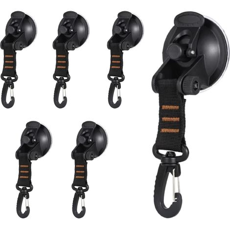 Sollbry 6 anclajes de ventosa resistentes, ganchos de ventosa multifuncionales, accesorios de ventosa para lonas de camping, para toldos laterales de coche, barcos, camping, lonas, tiendas de campaña, (1/4)