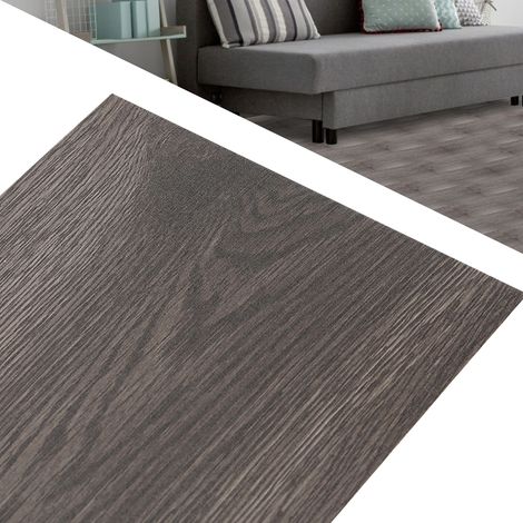 Wolketon Pavimento vinilico in PVC autoadesivo rovere scuro, 7 listoni, 1 m², per ufficio, soggiorno, corridoio