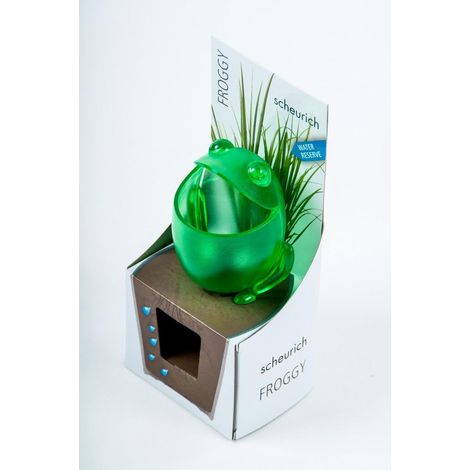 Arroseur pour plantes Froggy, système d'arrosage, réservoir d'eau, accessoire de jardinage, 15 cm, couleur : vert