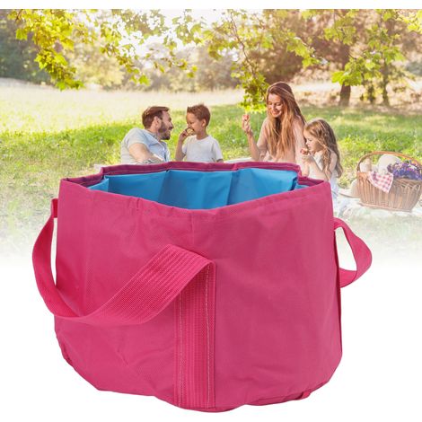 Seau de camping, seau pour bain de pieds, récipient d'eau pliable pour l'extérieur, adapté à la pêche, aux voyages, au camping, aux bains de pieds et au lavage de voiture. (1/5)