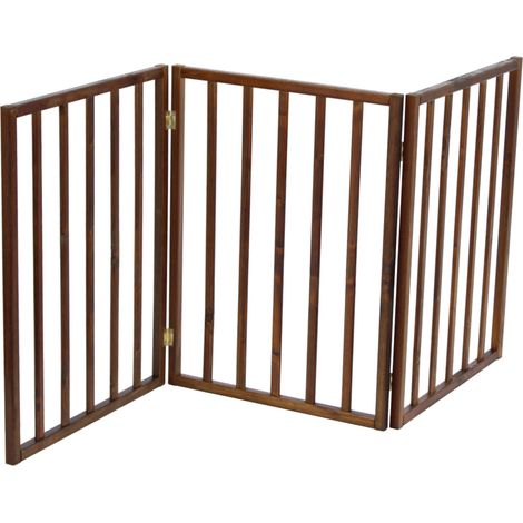 Oypla Dark Brown Dog Safety Folding Wooden Pet Gate Portable Barrier (1/5)