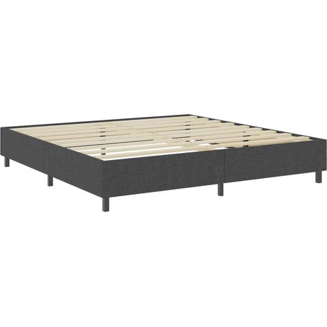 Sommier à lattes sur pieds cadre de lit 200 x 200 cm tissu gris TDL0208028 (1/5)