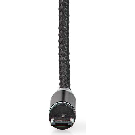 Cable USB USB 2.0 USB-A macho USB Micro-B macho / USB-C™ macho 10W Sin transferencia de datos Niquelado 2,00 metros Redondo Nailon Negro Caja (1/5)